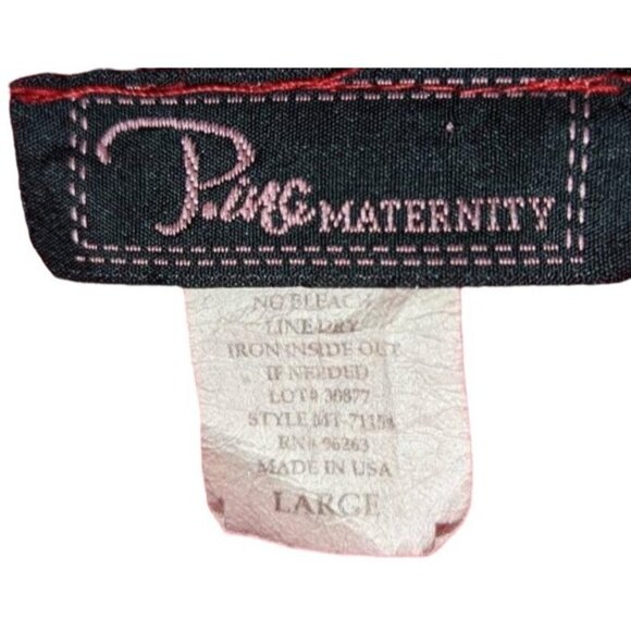 P, Inc Maternity Blouse Sz Large Womens Red Cap Sleeve Round Swoopy Shirt - Picture 3 of 5